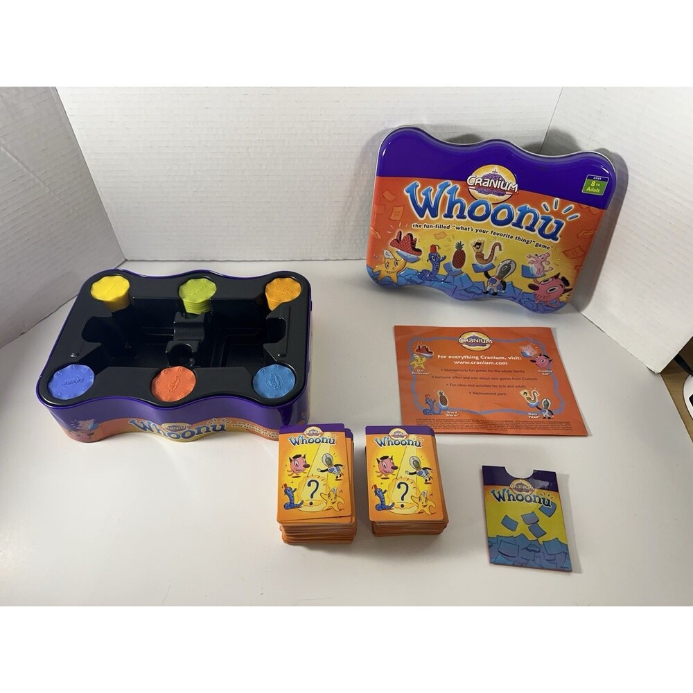 Cranium WHOONU Tin Edition Game 100% COMPLETE! EUC 2005 Best Toy Award
